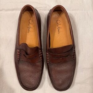 Cole Haan Mens Brown Pebbled Leather Penny Loafer Driving Mocs C06224 Size 8.5 M